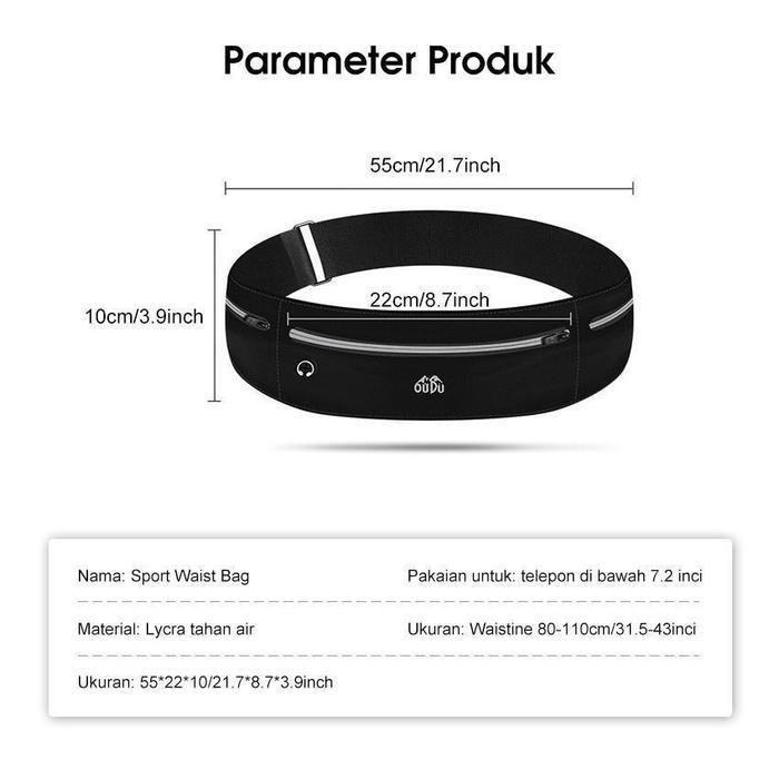 Eiger - Tas Pinggang Lari Waterproof / Go Belt / Running Belt Tas Pinggang Hp Olahraga Lari Jogging