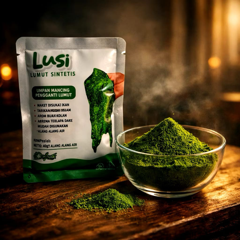 LUSI Lumut Sintetis 30gr- Umpan Pancing Ikan Air Tawar Bahan Alami