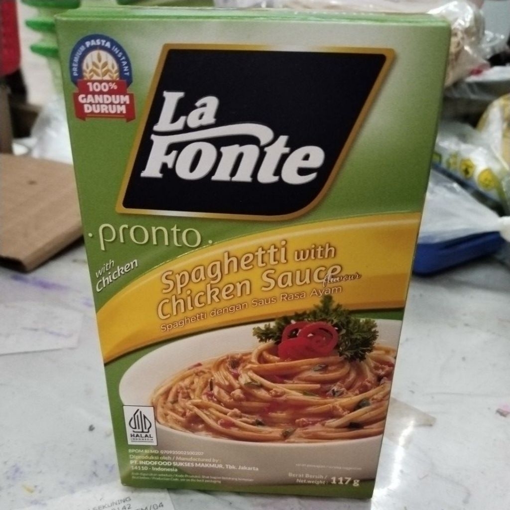 la fonte pronto spaghetti chicken sauce 225 gram