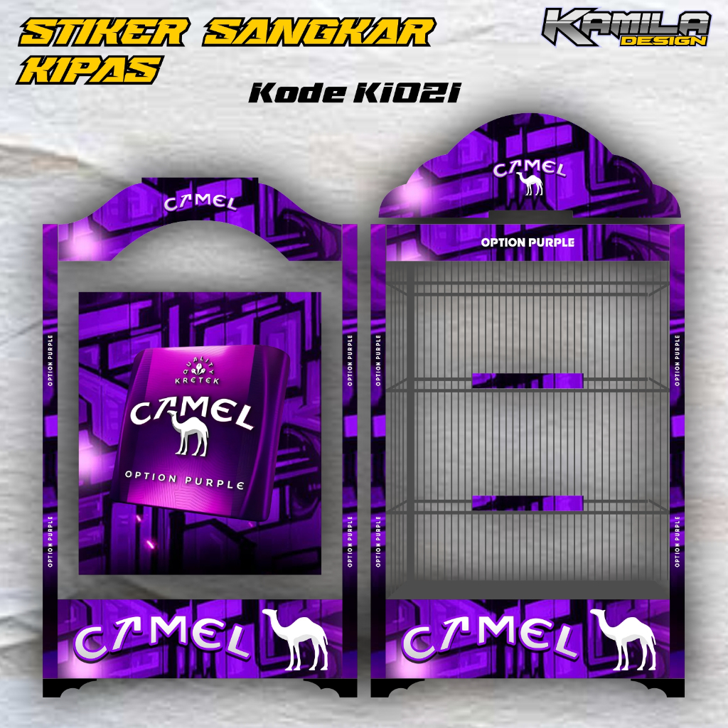 Stiker Decal Sangkar Burung Model Terbaru Motif Rokok Camel