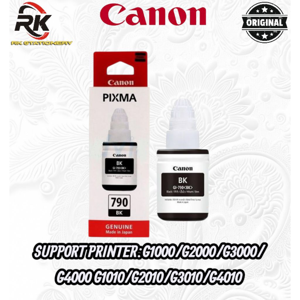 TINTA CANON PIXMA 790 BLACK ORIGINAL FOR PRINTER:G1010 G2010 G3010