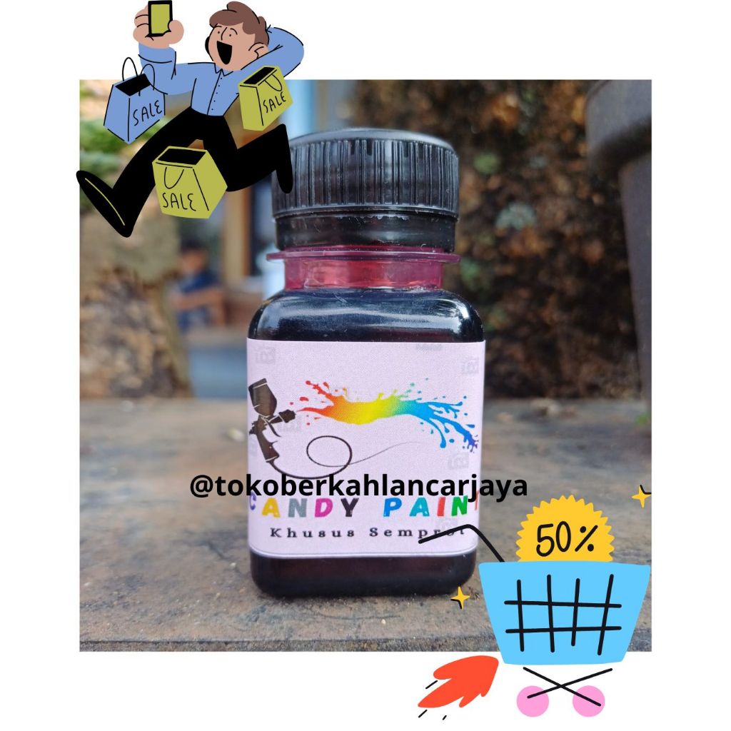 (SEMPROT) 50 ML CAT CHROME CANDY PAINT PEWARNA SEMPROT CAT LOGAM.KACA,PLASTIK,STAINLESS