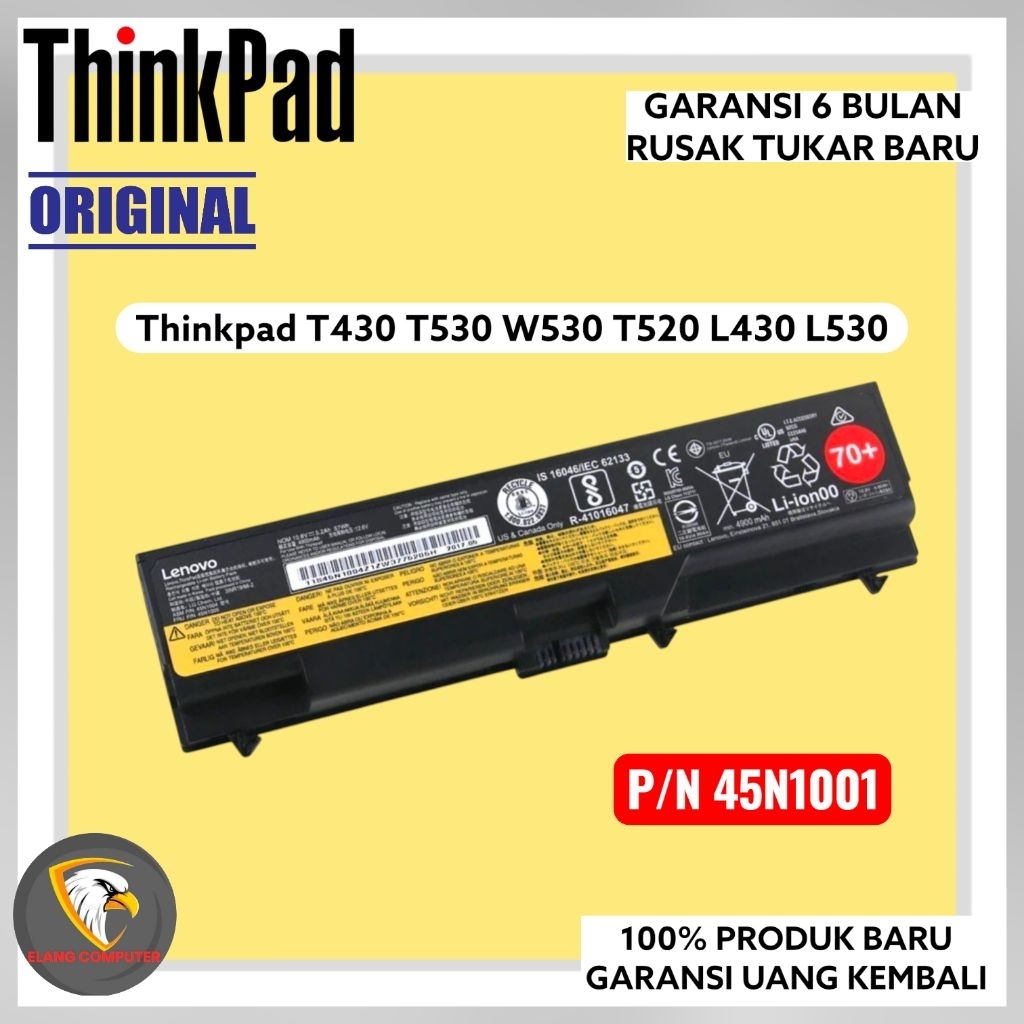Baterai Lenovo Thinkpad T430 T530 W530 T520 L430 L530 ORIGINAL