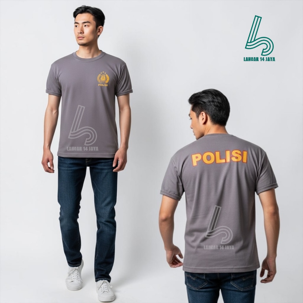 Kaos Dalaman Polisi Polri Coklat Kaos Dinas Polisi Kaos Polisi Daleman Coklat - KAOS PENDEK POLRI