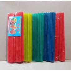 sedotan Panjang Steril Warna Warni - Kemasan Kertas/Plastik