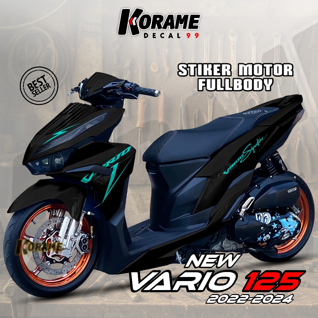 Decal Sticker Vario 125 New Fullbody - Stiker Variasi Motor New Vario 125 Signature BLACK Series