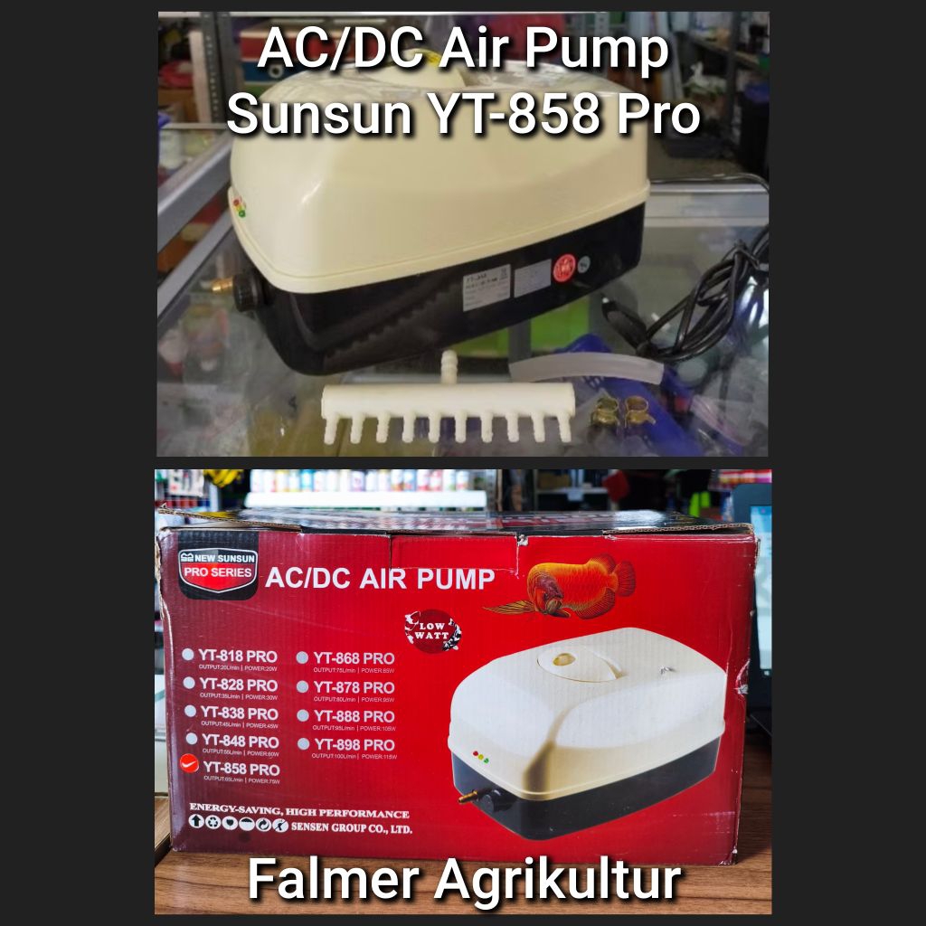 SUNSUN YT-858 PRO AIR PUMP ACDC AERATOR AC/DC YT 858 PRO