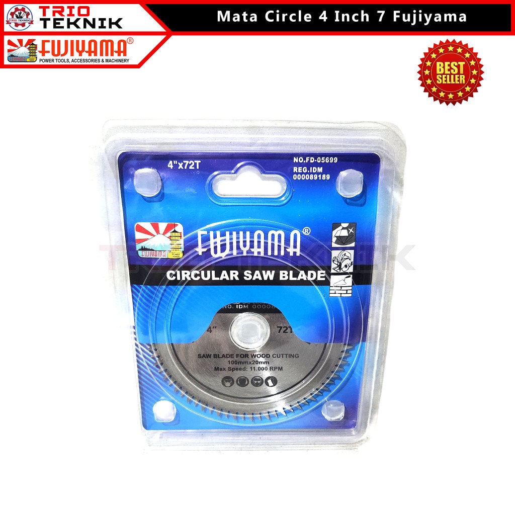 Mata Gerinda Gergaji Potong Kayu 4 Inch 72T Fujiyama