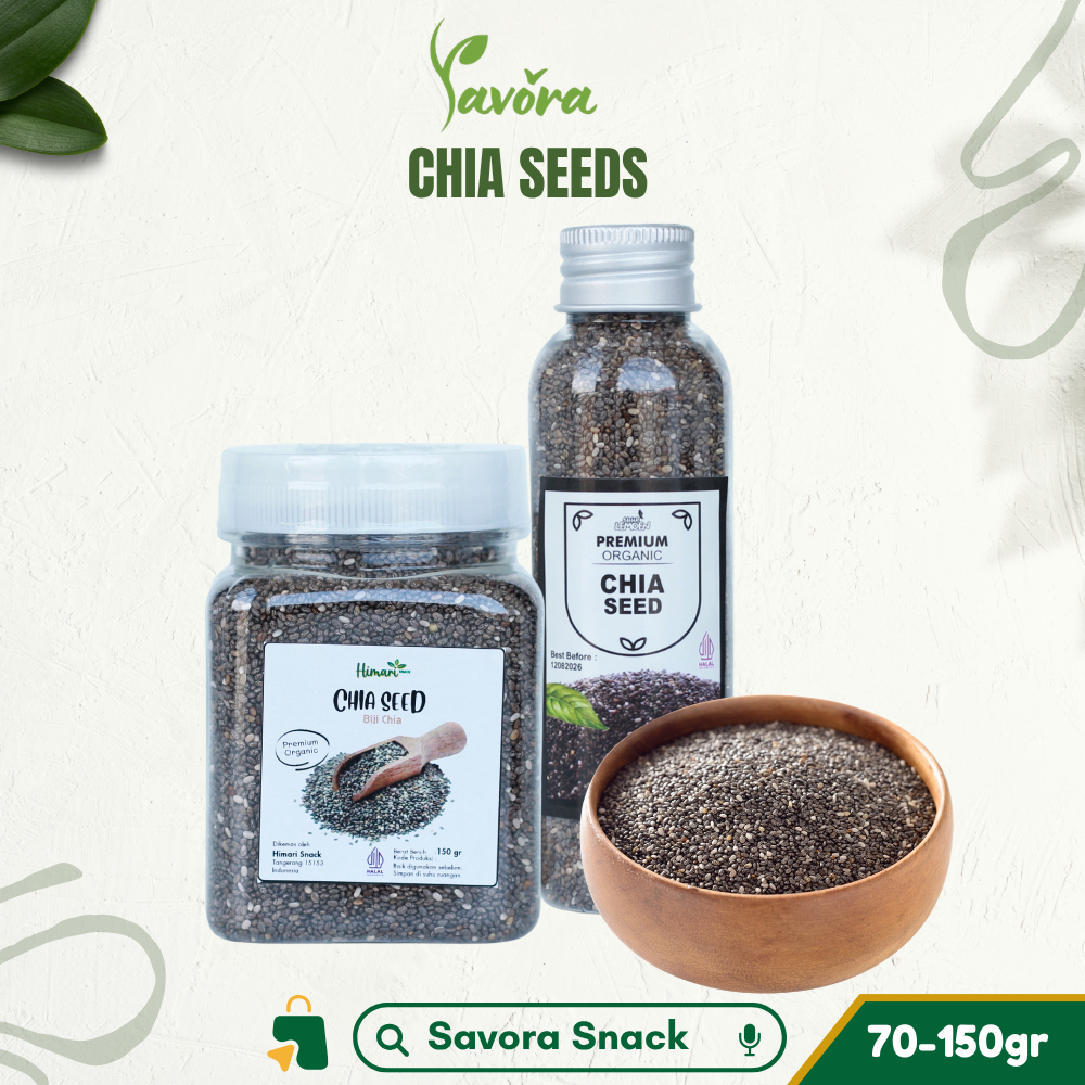 Savora Snack Biji Chia Seed Organik 70-150gr Premium Untuk Diet
