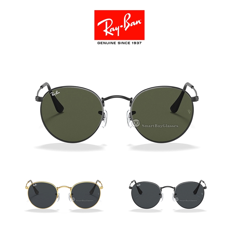 Kacamata Hitam Ray-Ban Round Metal Original RB3447 pria wanita Sunglasses Asli 100% black green