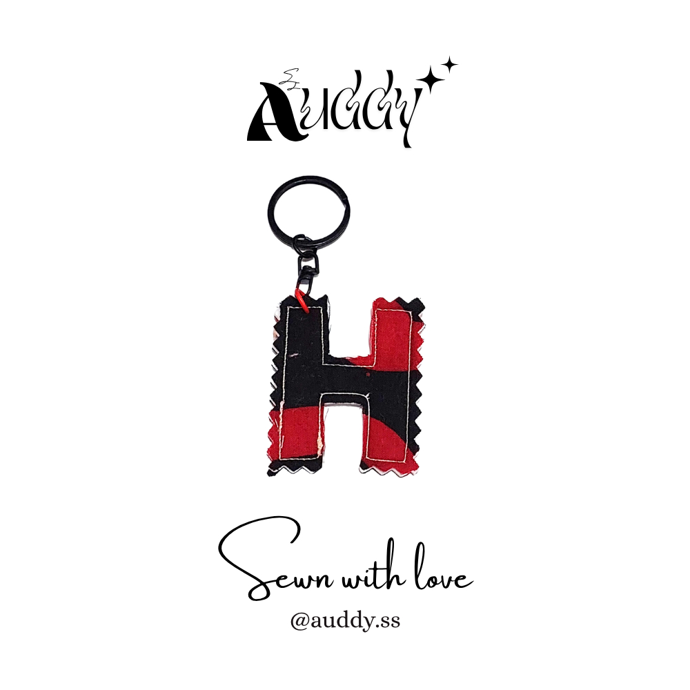 Huruf H Gantungan Kunci Huruf Handmade | Aksesoris Tas Lucu | Keychain Unik Kain Perca