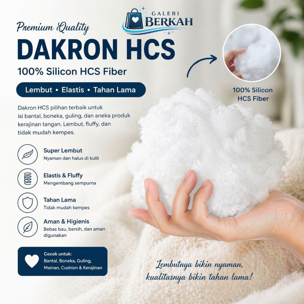 Dakron Silikon 1kg - Lembut, Anti Alergi, Cepat Mengembang