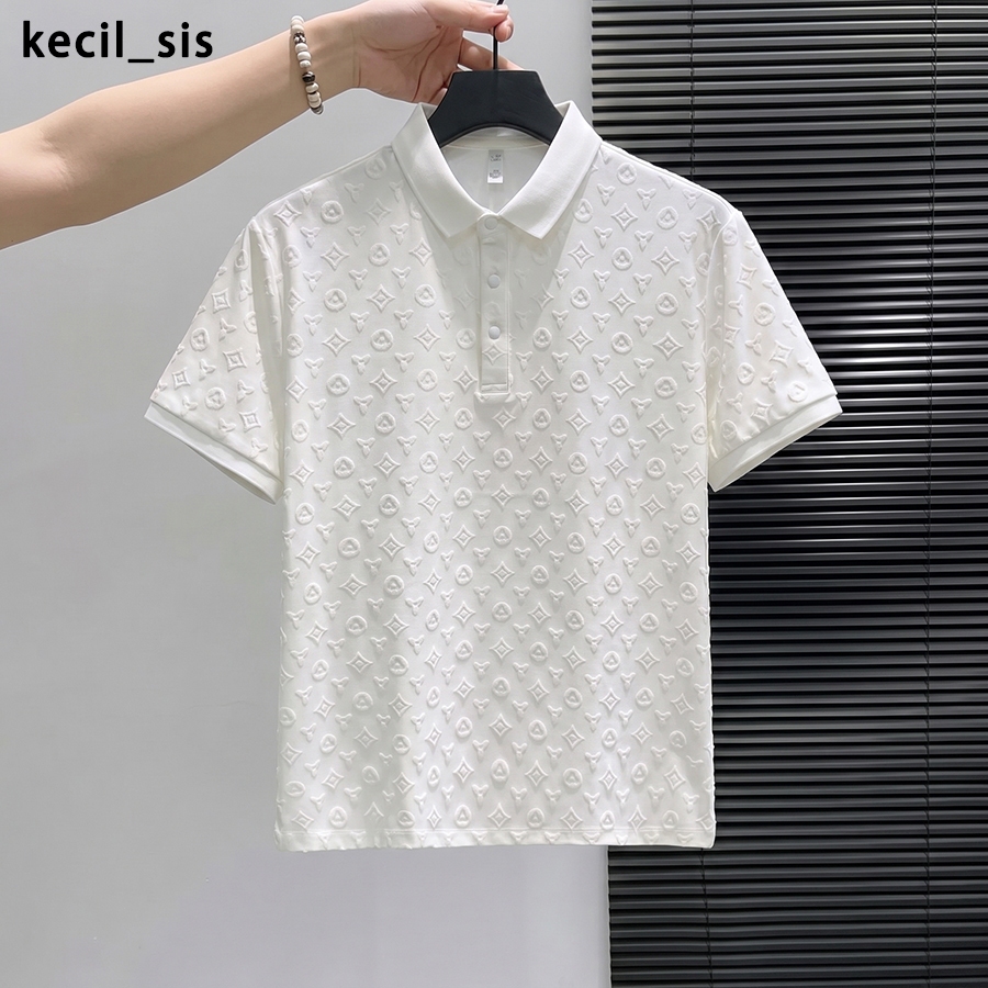 Kaos Polo Wanita Polos Lengan Pendek Desain Jacquard Nyaman dan Stylish