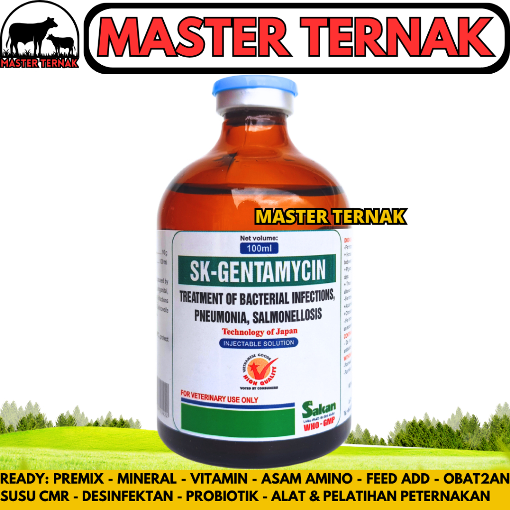 SK GENTAMYCIN 100ML SAKAN - Obat Hewan Antibakteri Spektrum Luas Ternak Unggas Ayam Like GENTA 100
