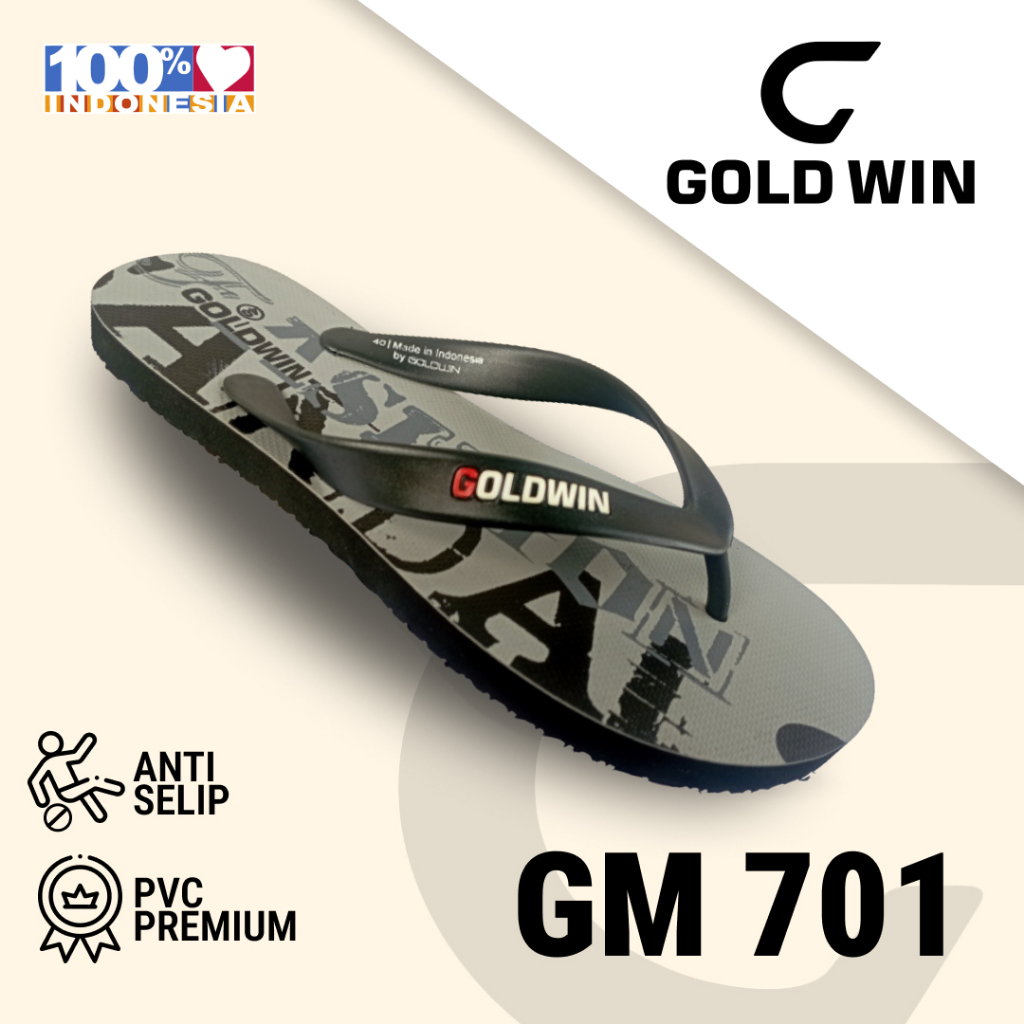 Sandal Jepit GOLDWIN GM 701 Grey Anti Slip Premium Size 38 42