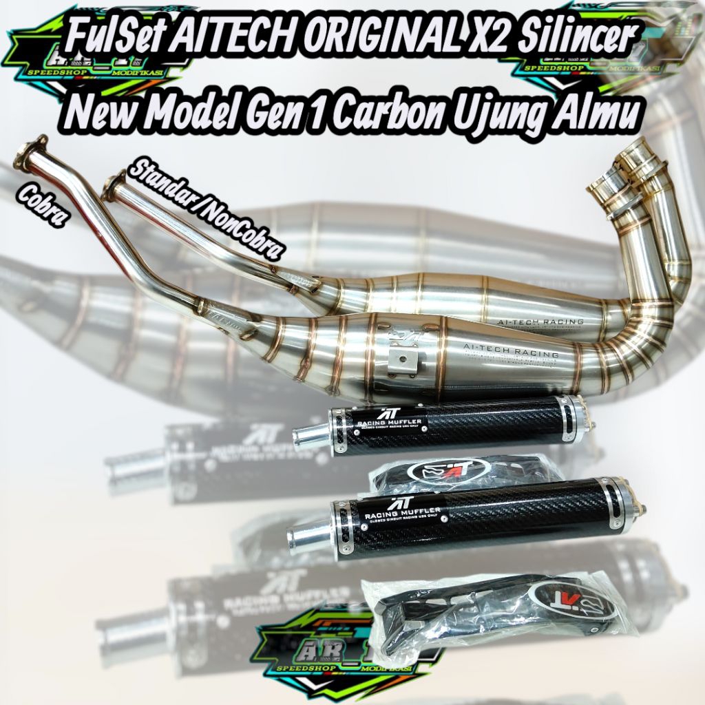 Knalpot Aitech ORIGINAL New Mode ORI Asli Type X2 Leher L Standar/Cobra Kawasaki Ninja R SS RR ZX Ne