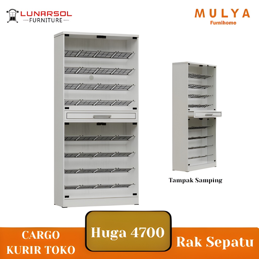 Rak Sepatu Kaca  Laci Penyimpanan / Lemari Sepatu Kaca - Huga 4700