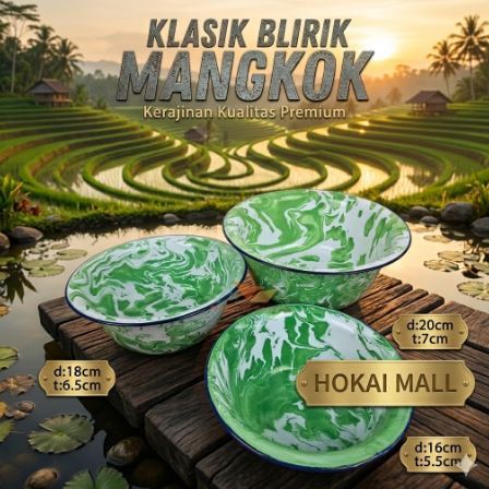 Mangkok Baskom Blirik Enamel Kobokan Motif Lurik Jadul