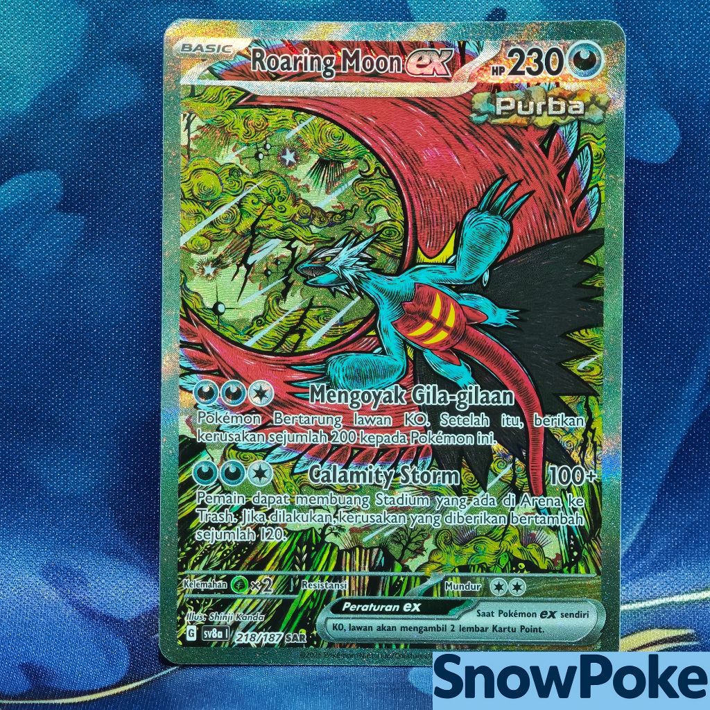 Kartu Pokemon TCG Indonesia Roaring Moon ex SAR 218/187
