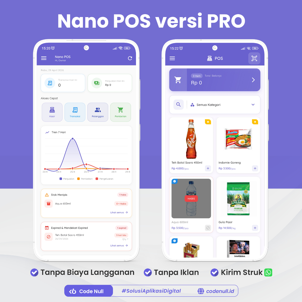 Aplikasi Kasir Android - Nano POS versi PRO