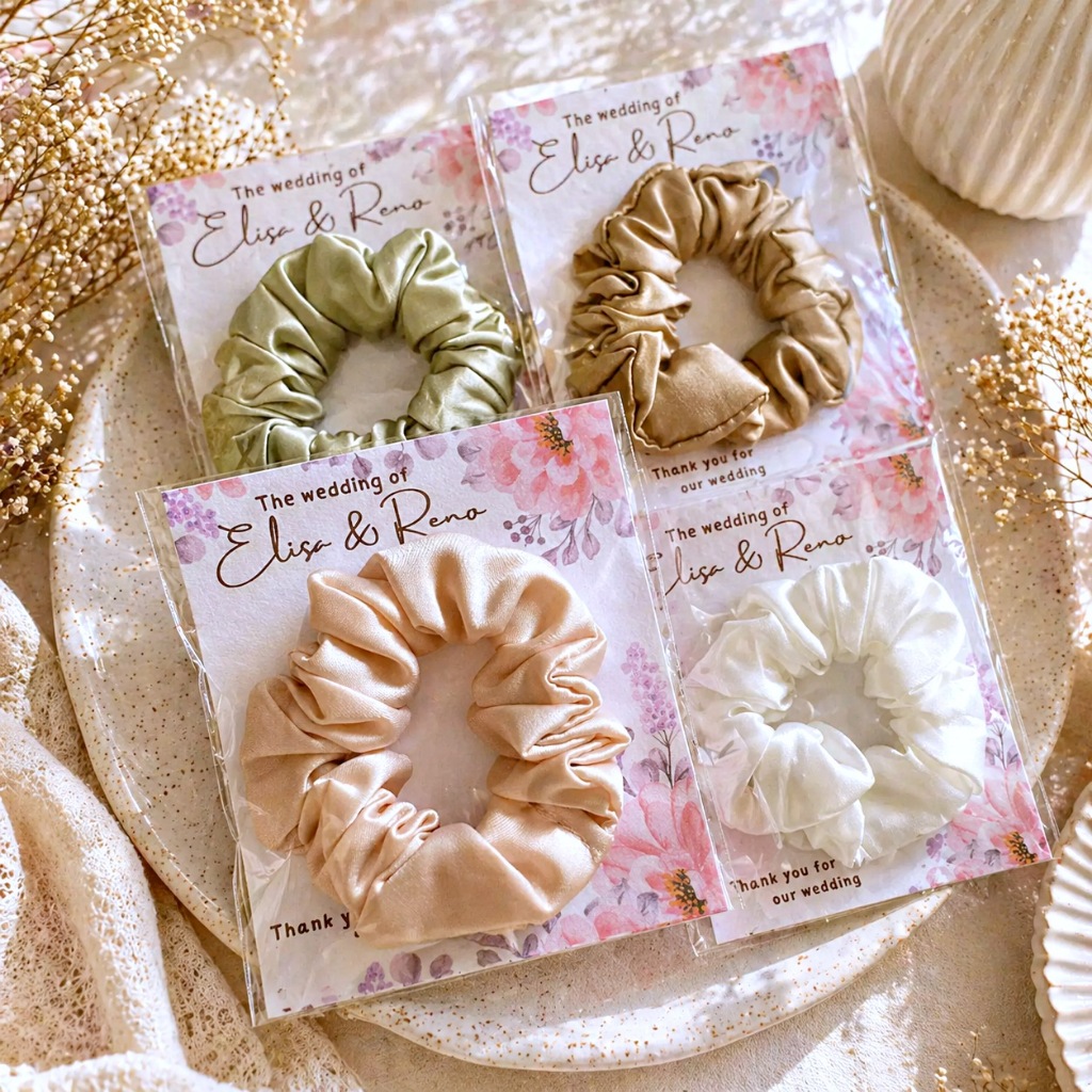 1pcs Souvenir Wedding scrunchie | Souvenir pernikahan unik | souvenir aesthetic