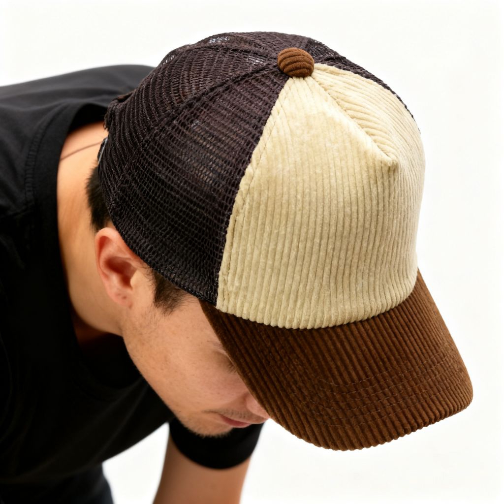 topi jaring Corduroy visor pendek