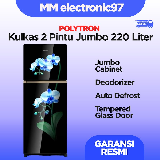 Kulkas Polytron 2 Pintu Belleza Jumbo PRW 23MOB/MOW PRW-23MO