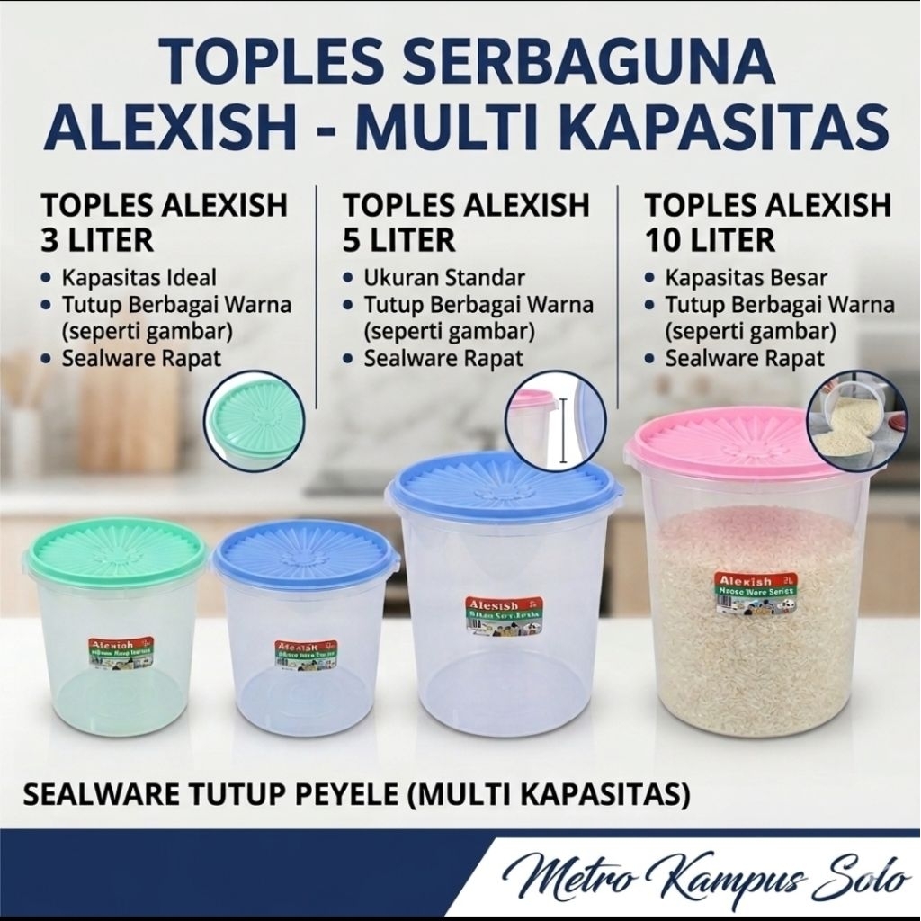 Toples Alexish Peyele, 3, 5, 10Liter/Toples makanan/sealwae/foodgrade