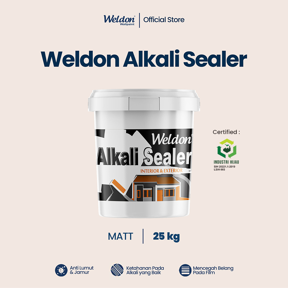 Weldon Alkali Sealer 25KG Cat Dasar Tembok Anti Alkali Pelapis Dinding
