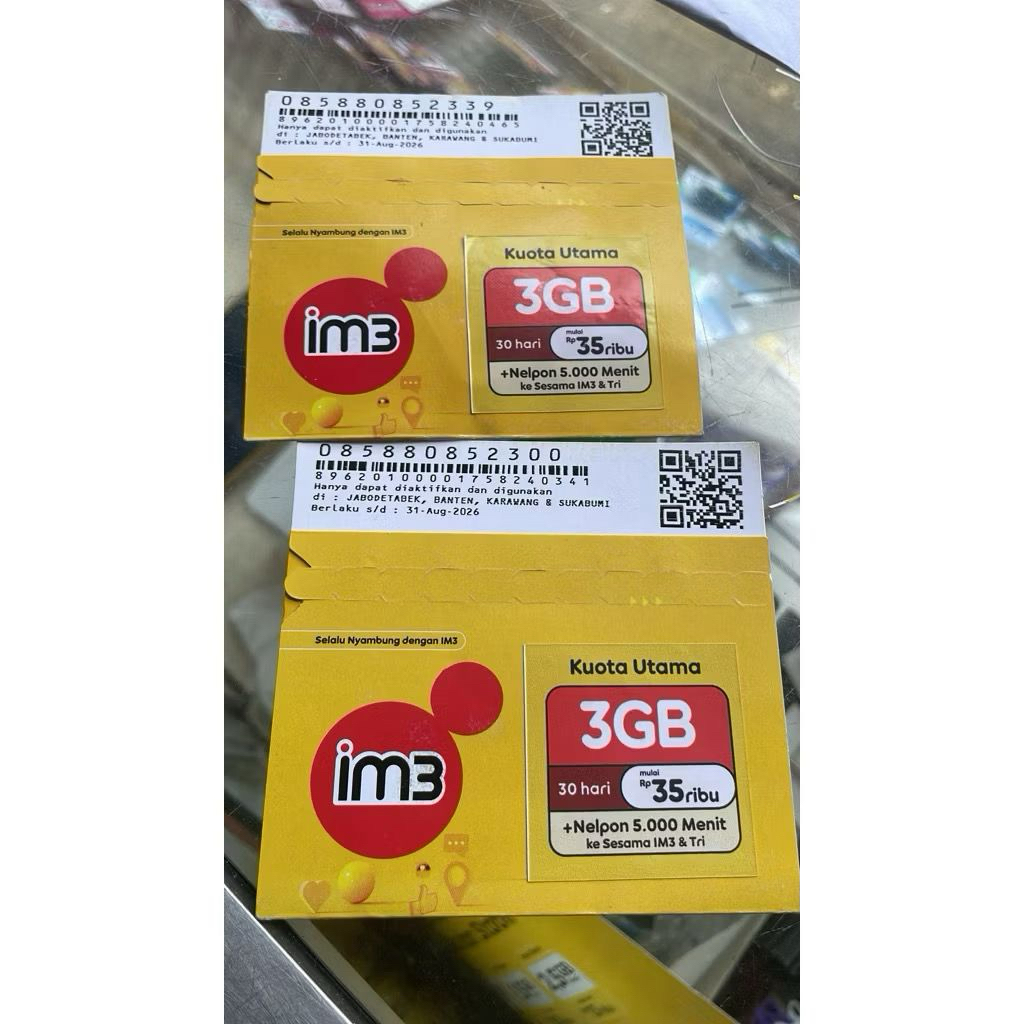 Sp/kartu perdana indosat im3 3GB 24 jam