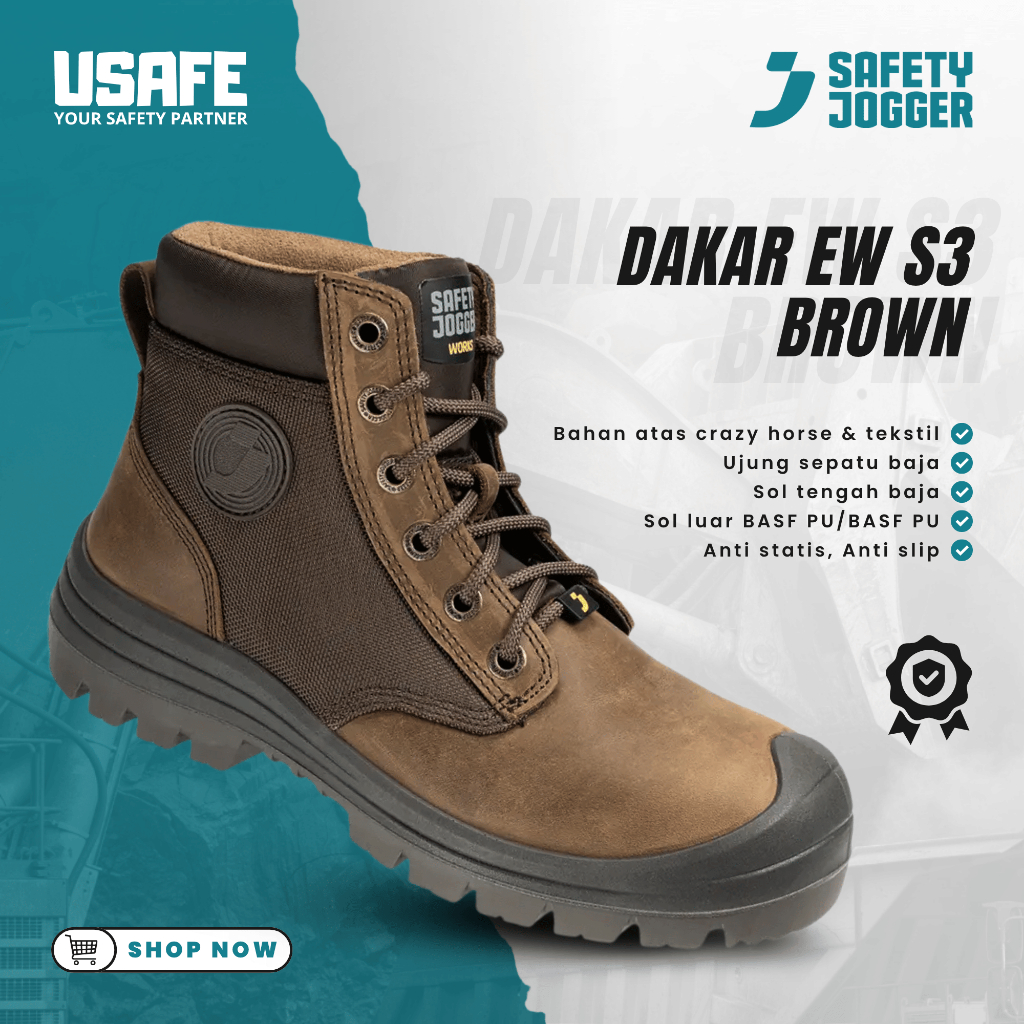 Sepatu Safety Jogger Dakar Coklat Brown