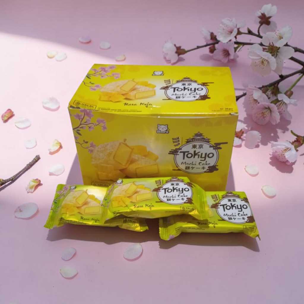 MOCHI CAKE TOKYO Mochi Marshmallow Rasa Coklat, Talas, Keju, Tiramisu dan Stroberi 20 pcs per box