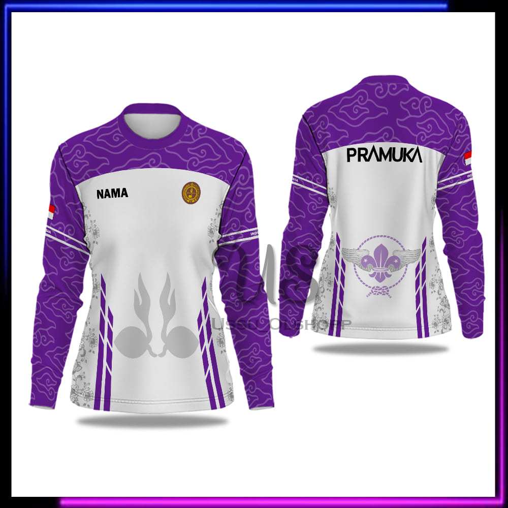 Baju Pramuka Wanita Terbaru / Kaos Jersey Pramuka Pembina Custom Nama Free Logo