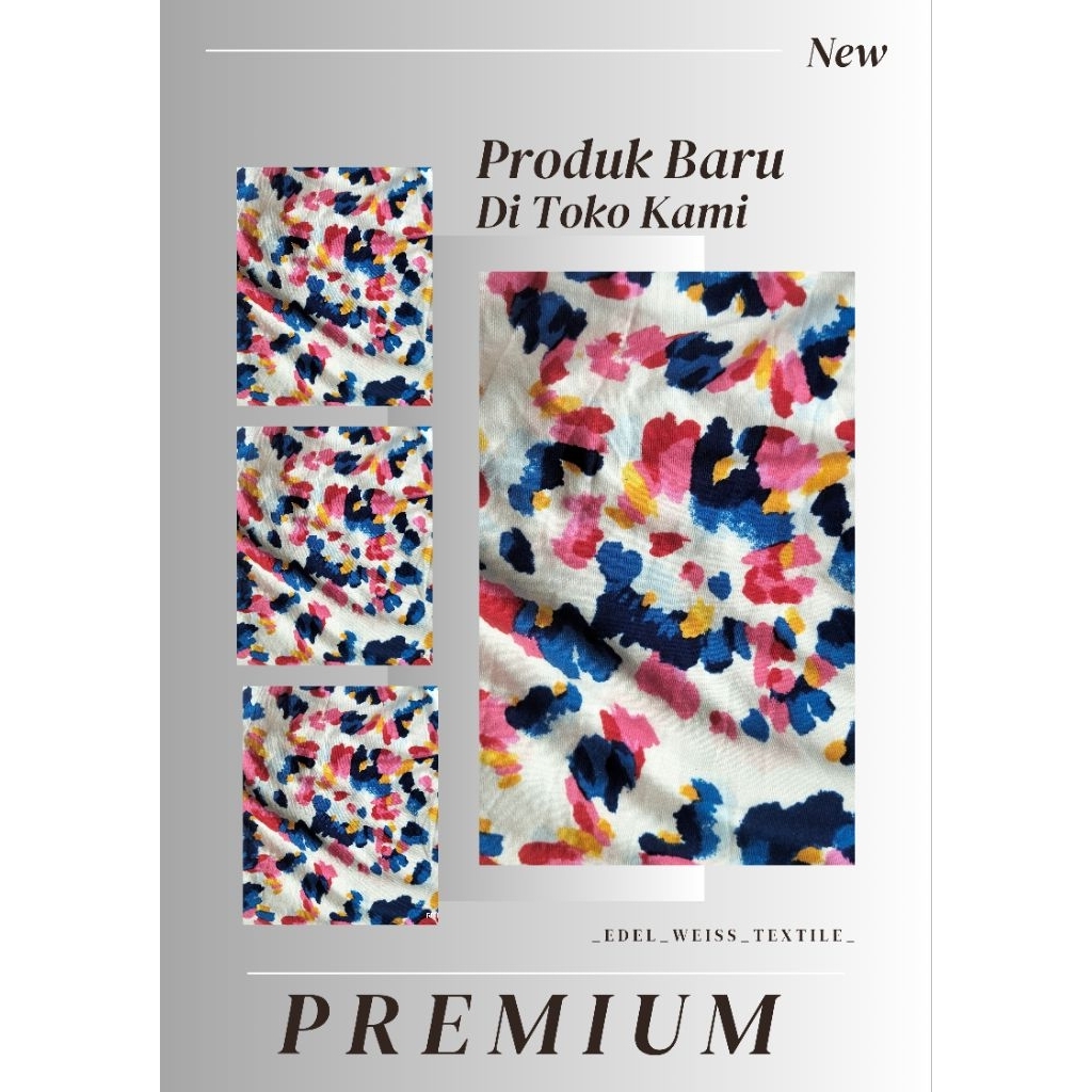 Kain Spandek Rayon Premium ~ Harga/0,5 m ~ Spandex Rayon motif Lembut ~ Bahan Spandek Rayon Premium 