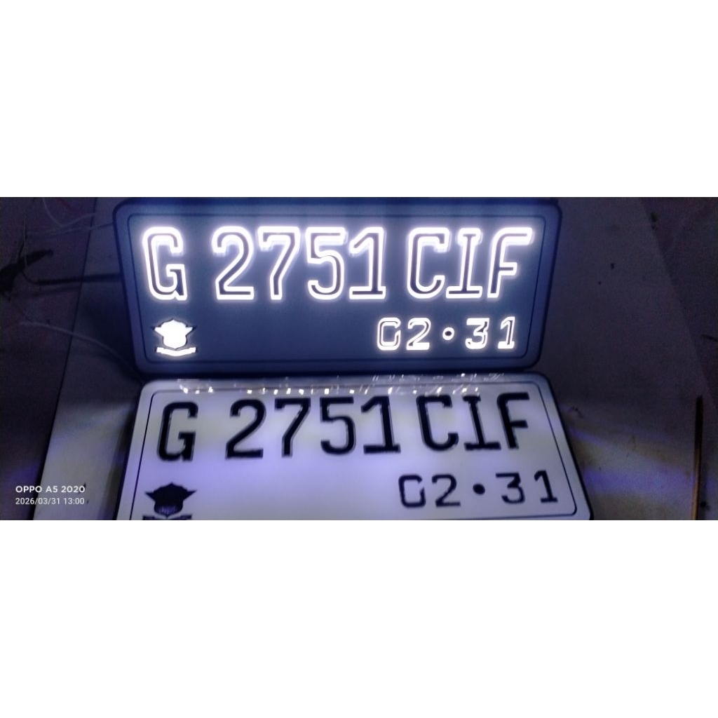 PLAT NOMOR MOTOR NYALA SATU WARNA CUSTOM AKRILIK