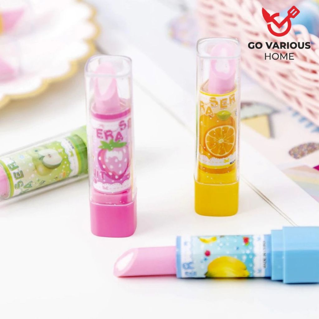 GVH Penghapus Bentuk Lipstik Aesthetic Warna Pastel Penghapus Anak Lucu