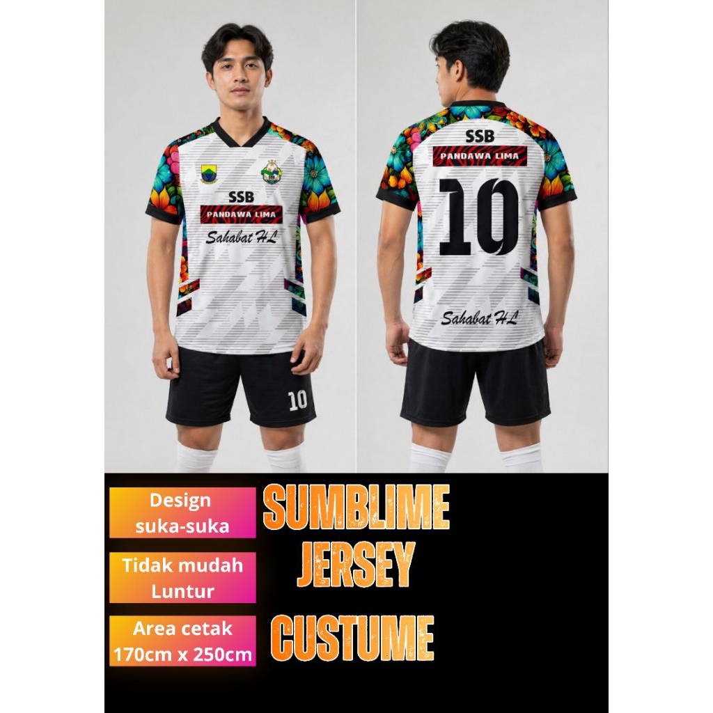 Jersey Futsal Custome Sublim Kaos+Celana Design Bebas