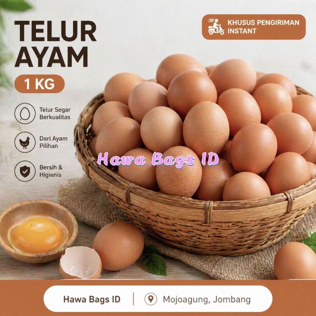 TELUR AYAM 1 KG (KHUSUS INSTAN) / Telur Ayam 1 Kg Mojoagung Jombang