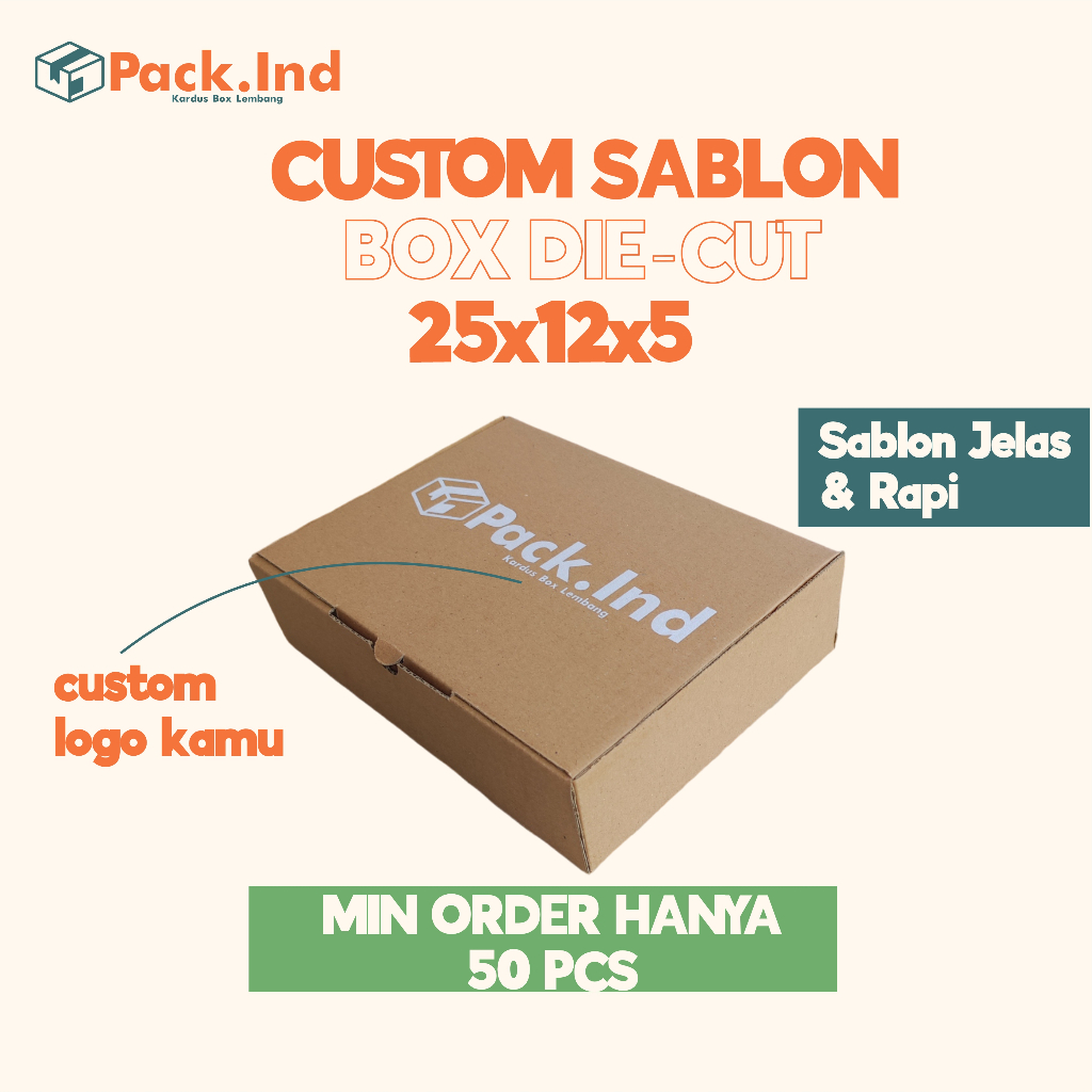 (+SABLON) Kardus 25x12x5 | Box Die Cut | Kardus Packing | Box Kardus | Kardus Custom | Cetak Kardus 