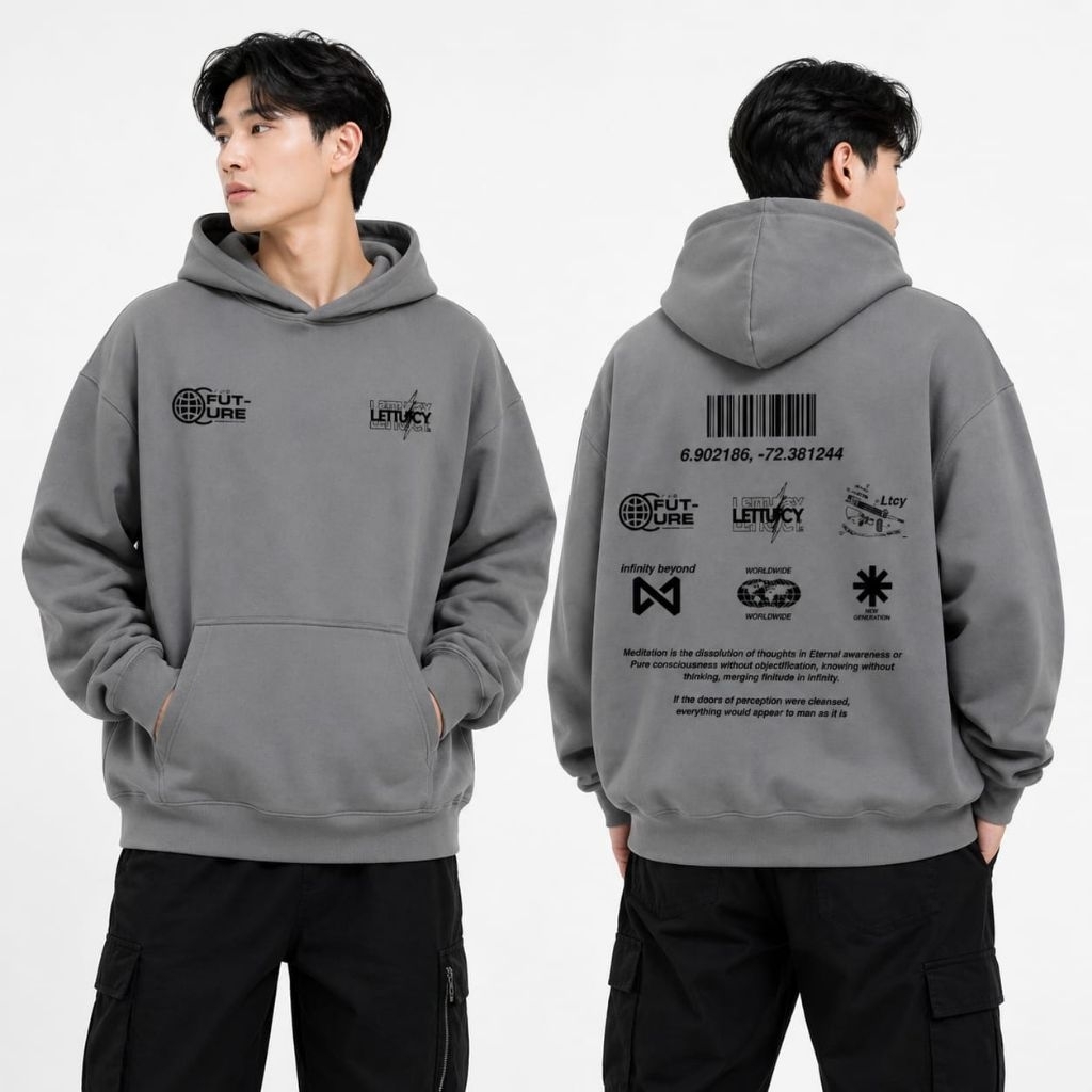 Lettucy Hoodie Boxy Fleece Cotton Cvc | Hoodie Boxy Future puff