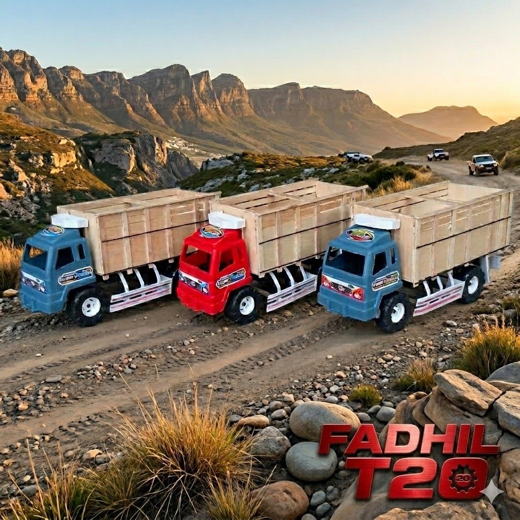 MINIATUR TRUK PLASTIK MODIF BAK KAYU