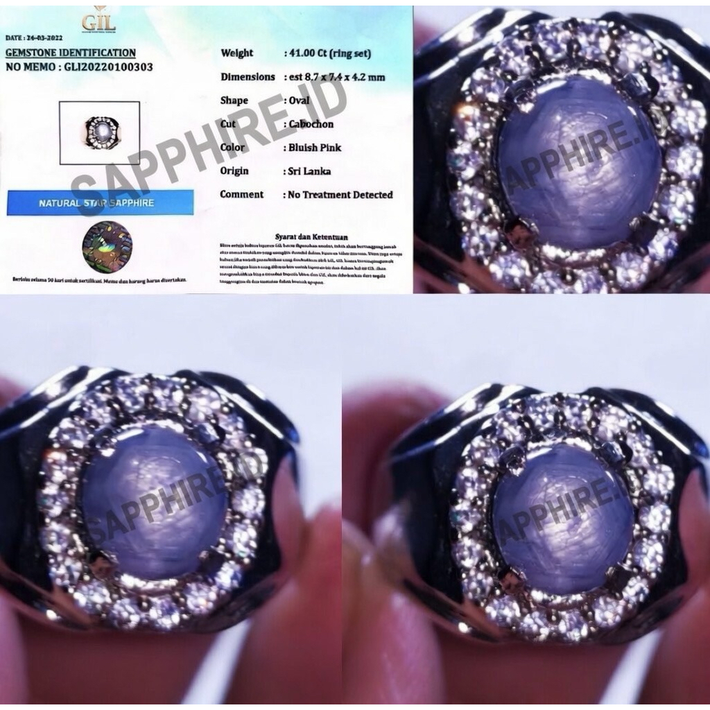 NATURAL BATU PERMATA BLUE STAR SAPPHIRE SRILANKA CEYLON NTD BIRU INCLUDE MEMO GIL GEMS LAB