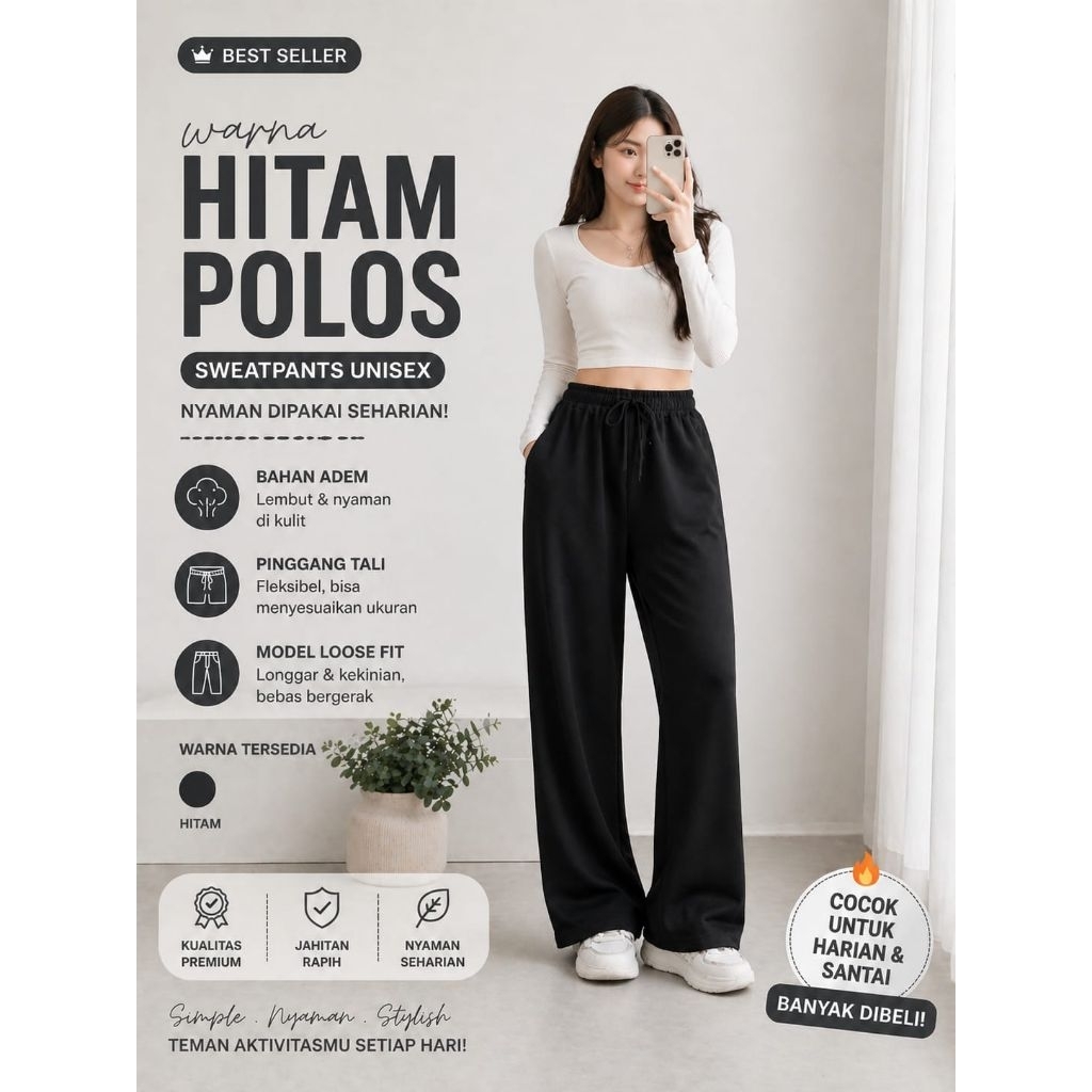 celana sweatpants wanita, celana kulot wanita, celana wanita kekinian, celana wanita murah, celana w