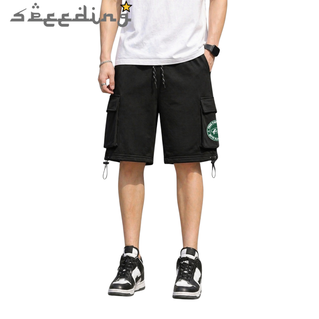 Celana Pendek Cargo Original Terbaru Distro Warna Hitam Sablon Metal Celana Cargo Pria Keren Bahan L
