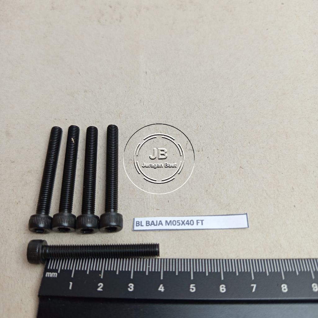 BAUT L M5X40 BAJA PANJANG 4 CM 4CM BAUD L BAJA M5 X 40 KUNCI L4 L 4 KUNCI PAS 8 FULL DRAT WARNA HITA