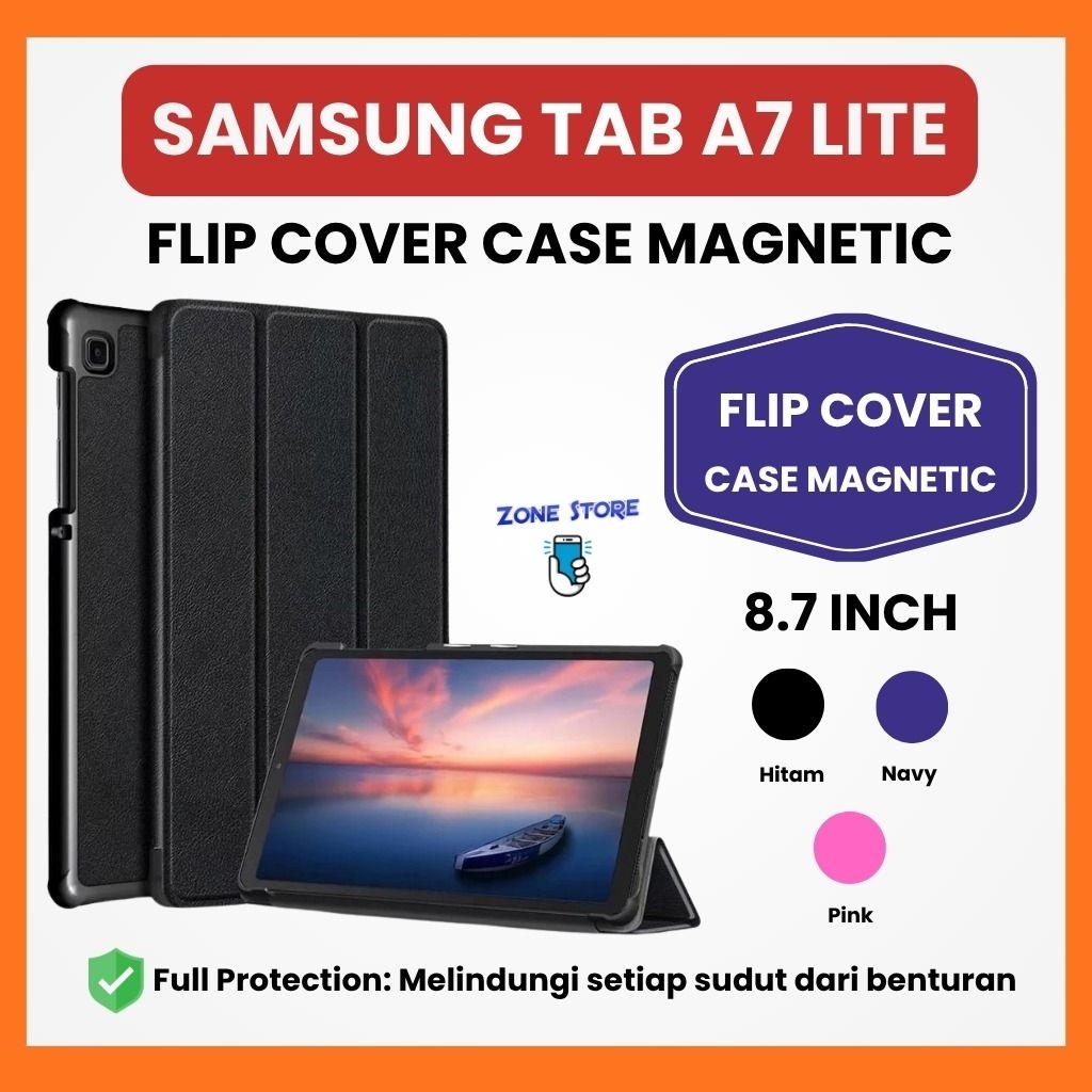 SAMSUNG TAB A7 LITE MAGNETIC BOOKCOVER CASING FLIP CASE TAB A7 LITE 8.7 INCH