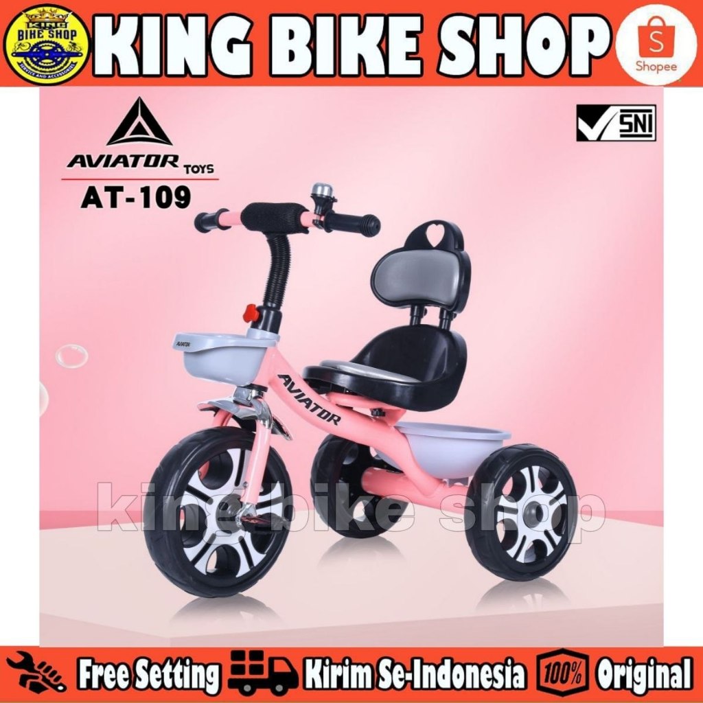 Sepeda Roda 3 Tiga AVIATOR AT 104// AVIATOR AT 109 (jok kulit)Tricycle Anak