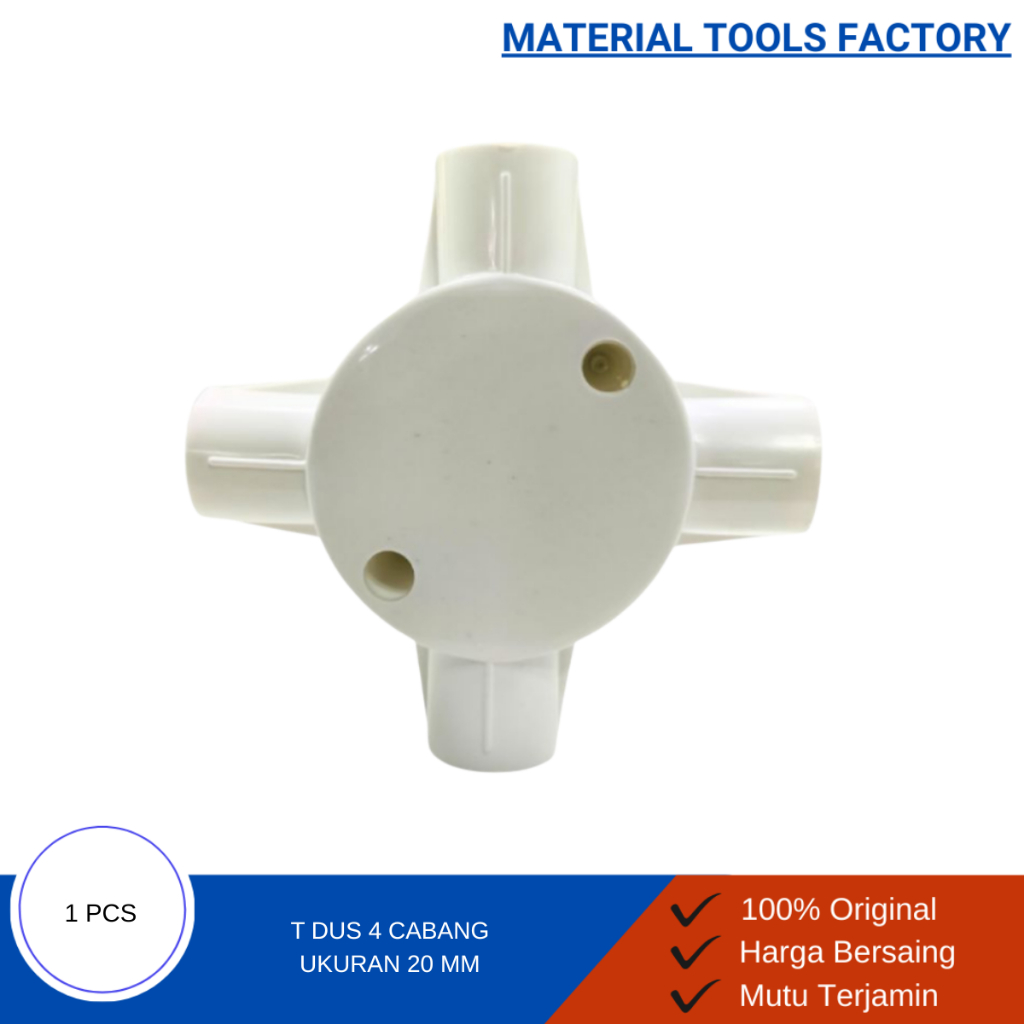 T Dus Listrik - Tdus - Tdus Cabang 4 - T Dous Cabang 4 - T Dus Putih - T dus 20mm - T Dus 20mm - Tdu