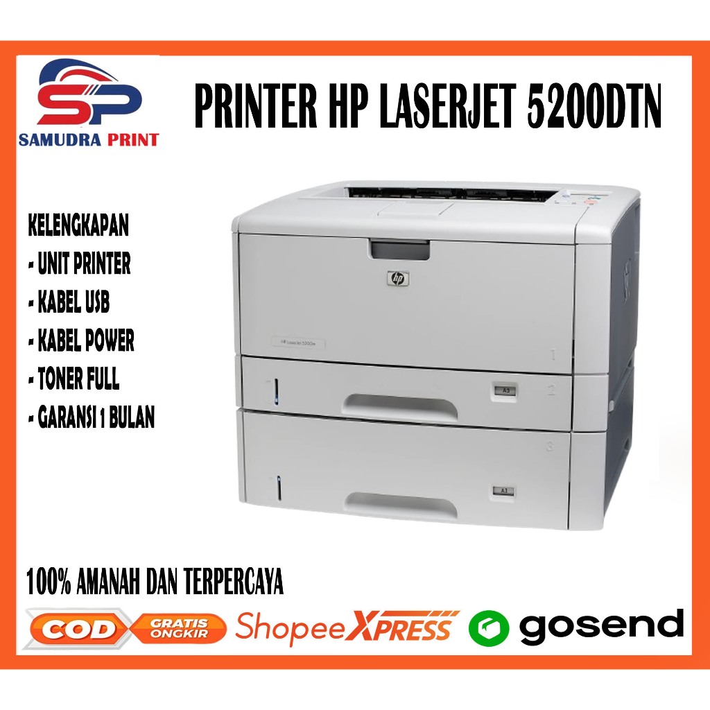 Printer A3 Hp Laserjet 5200dtn printer bergaransi