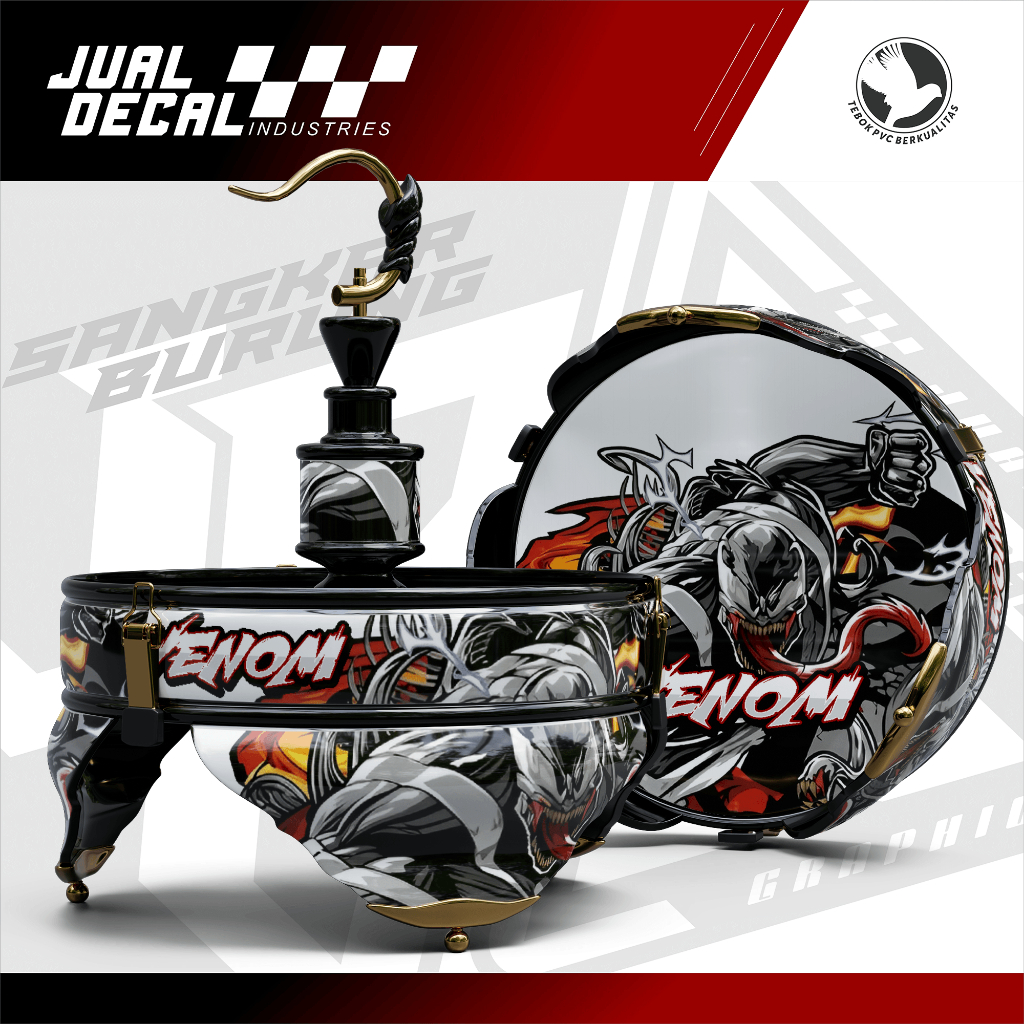 Stiker Sangkar Lovebird Batman Pleci Helopet VENOM Decal Tebok Custom Variasi